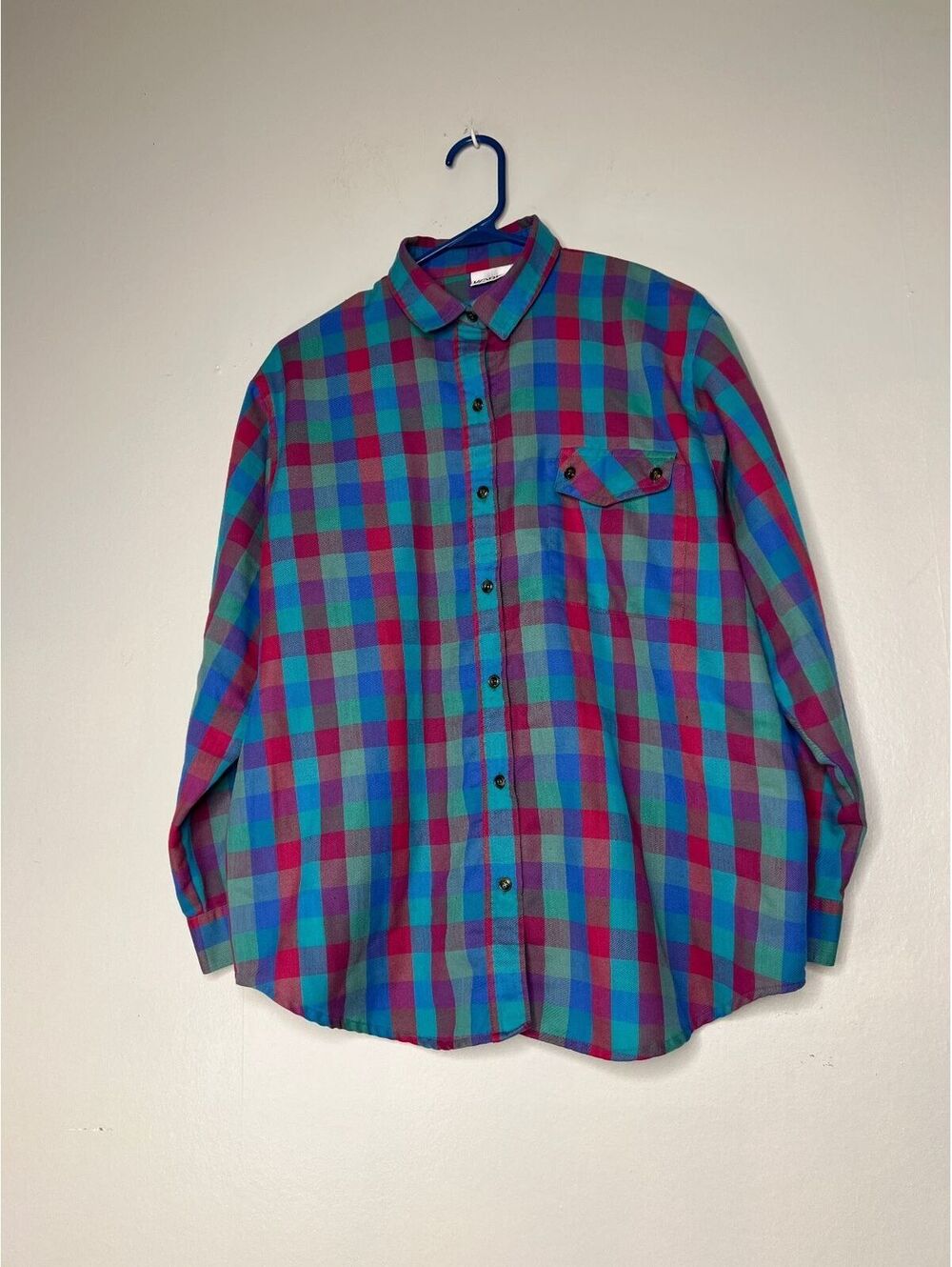 Koret Men's Vintage Plaid Button-Up Shirt Size Large Multicolor